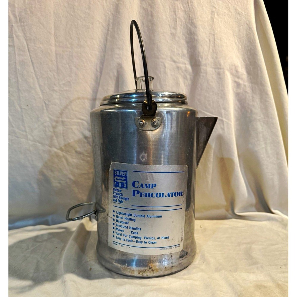 Silver Fox Camp Stovetop Percolator Aluminum